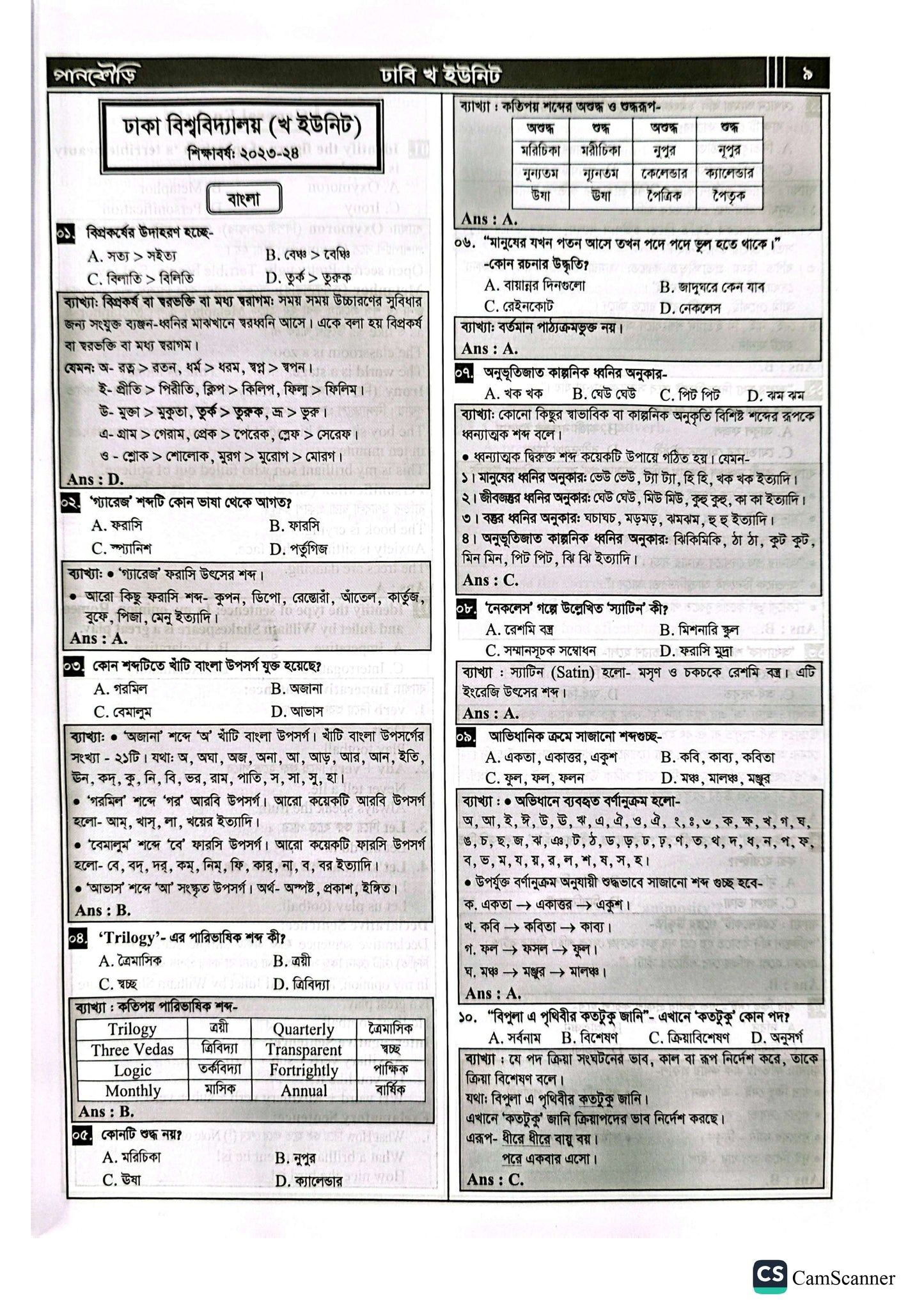 ঢাকা বিশ্ববিদ্যালয় A Unit