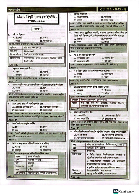 চট্টগ্রাম বিশ্ববিদ্যালয় B+D Unit