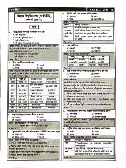 চট্টগ্রাম বিশ্ববিদ্যালয় B+D Unit