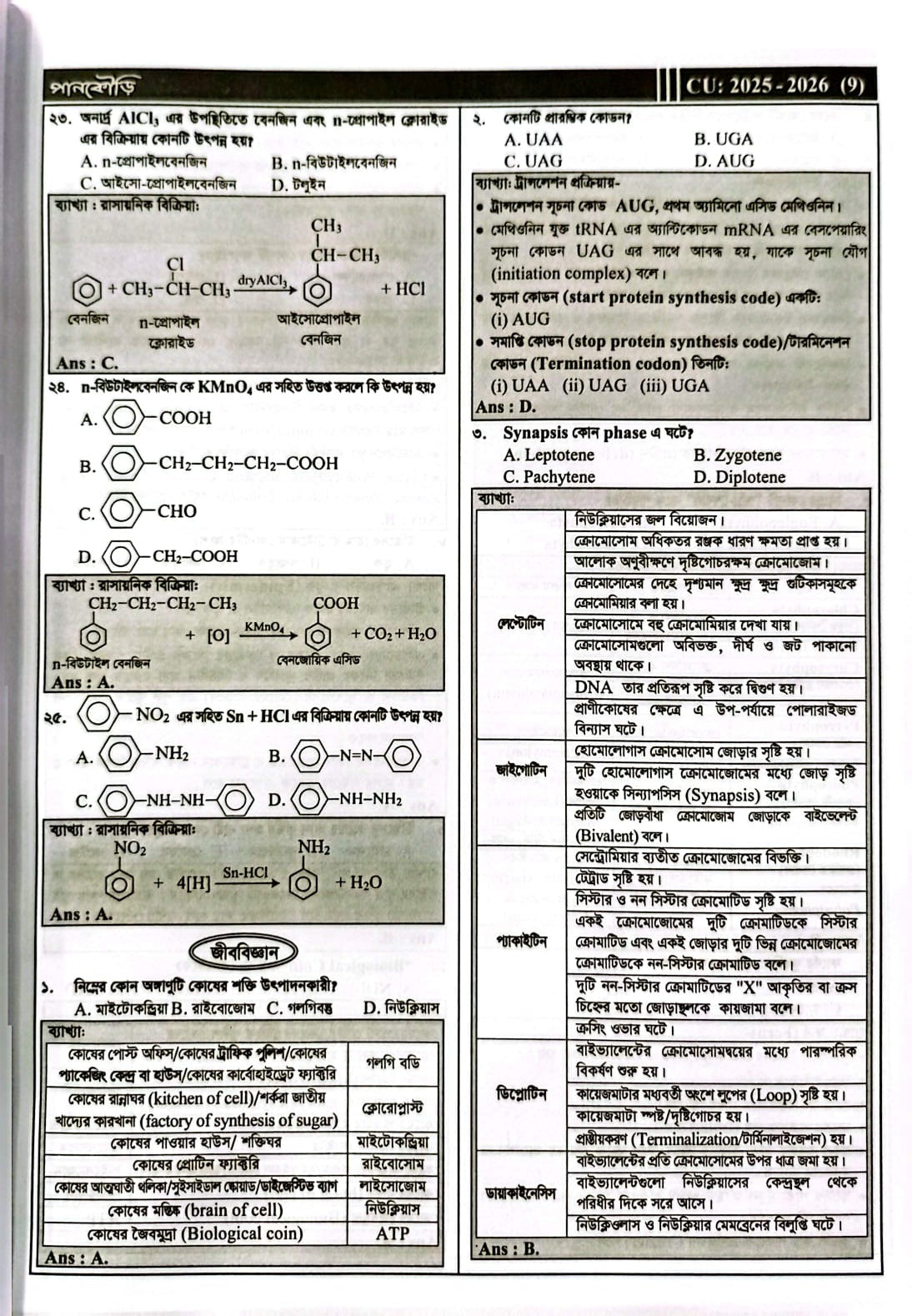 চট্টগ্রাম বিশ্ববিদ্যালয় A Unit