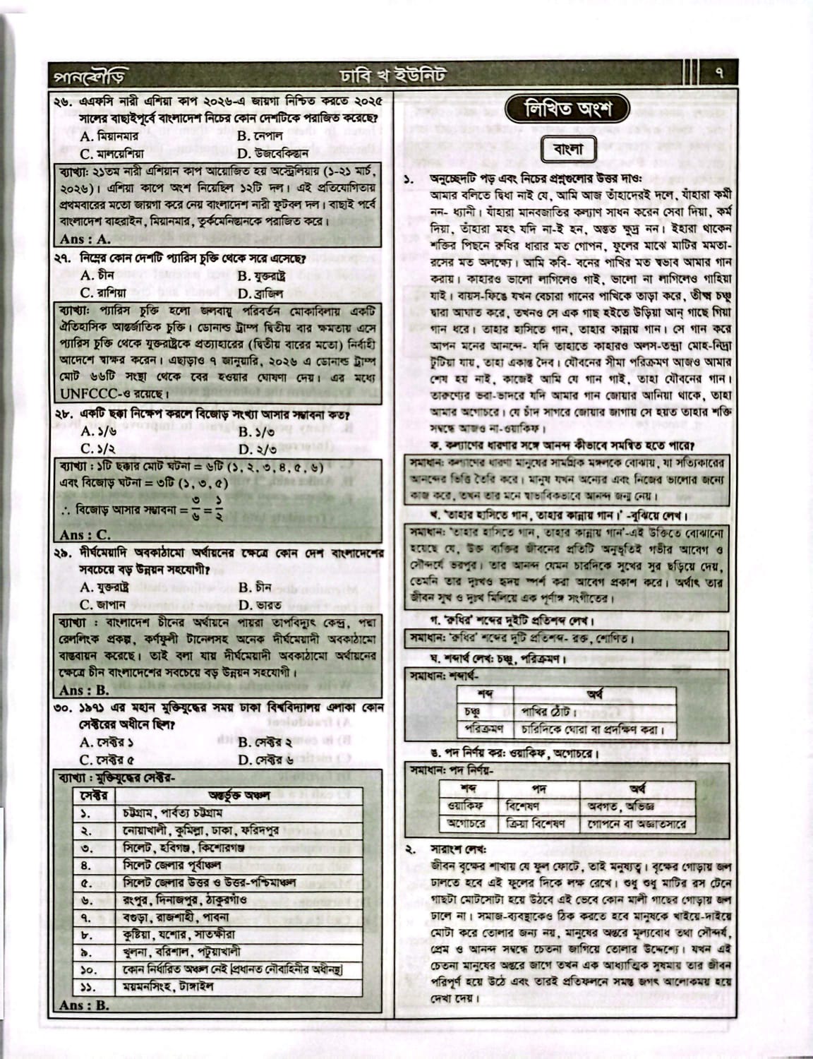 ঢাকা বিশ্ববিদ্যালয় B Unit